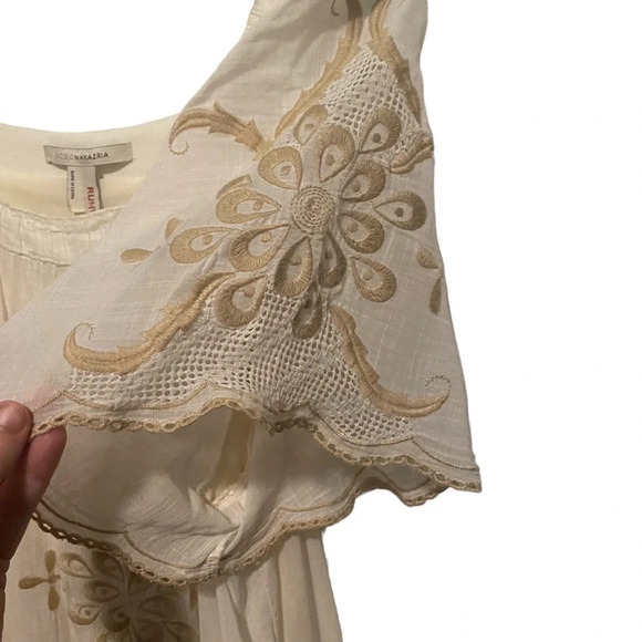 BCBG Max Azria Runway Embroidered Lightweight Cotton‎ Dress, Size M, Cream/White - Picture 4 of 15